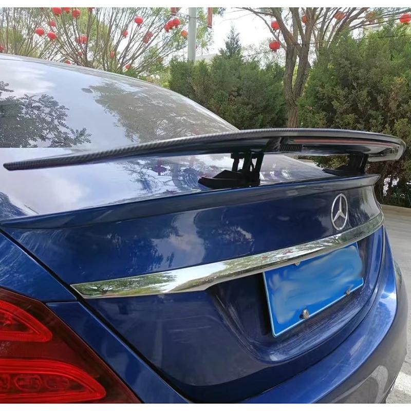 High Quality ABS With Led Light Glossy Black Carbon Fiber Look Universal Sedan Intelligent Electric Lift Car Wing Spoiler