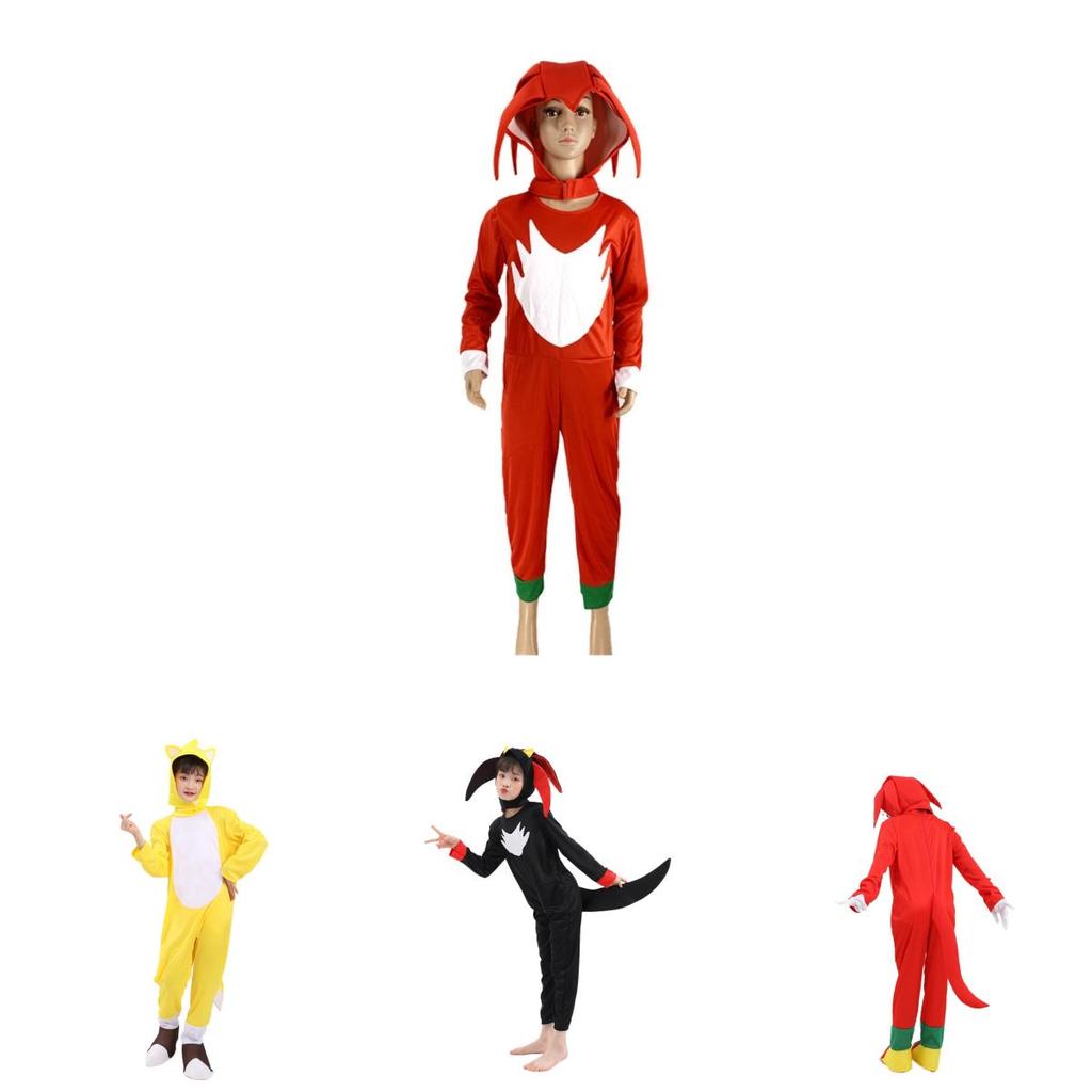 Kids Deluxe Sonic The Hedgehog Costume Jumpsuit Cosplay Onesies