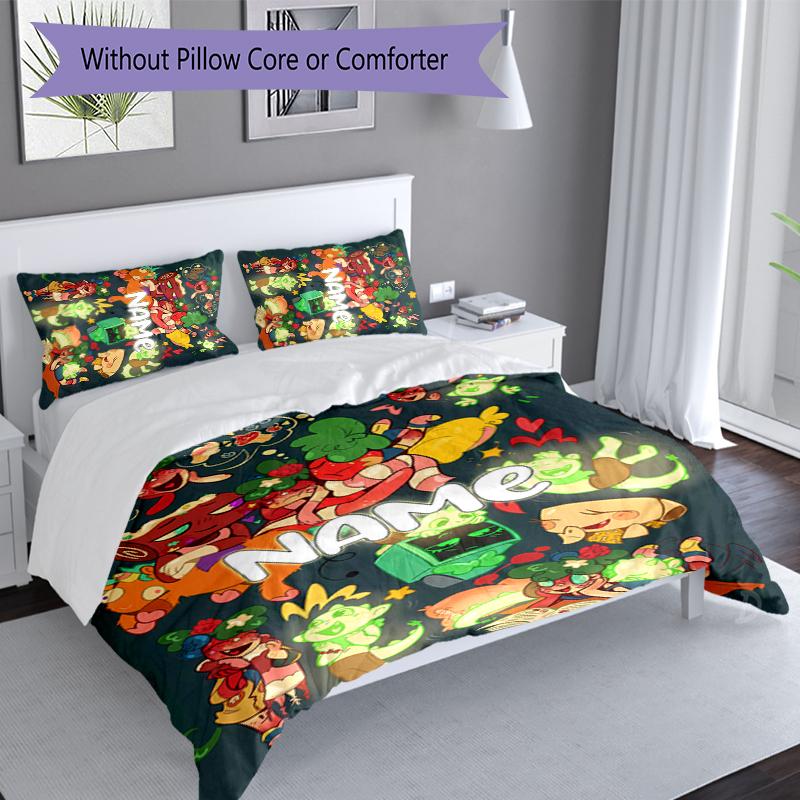 3pcs Custom Name Game Dandy's World Bedding Set,Includes 1 Duvet Cover and 2 Pillowcases,All-season Bedroom Decor