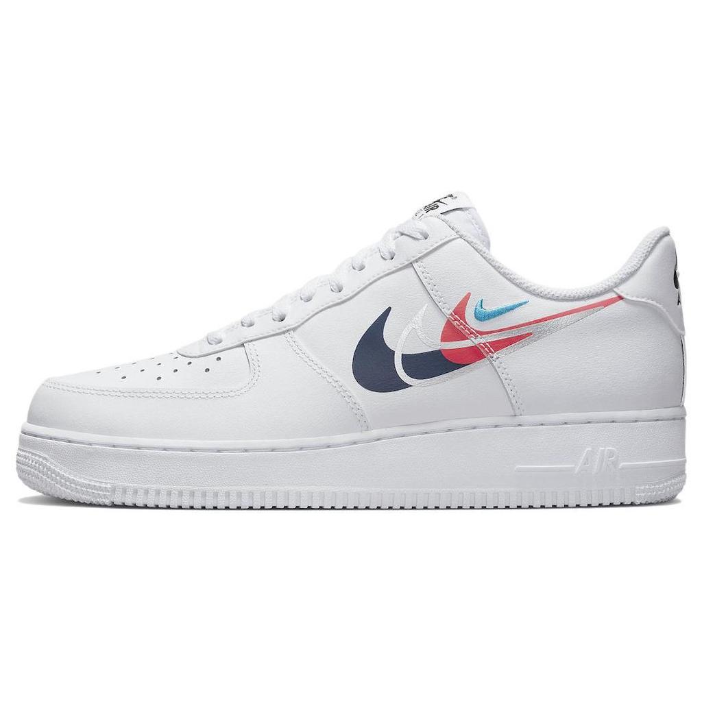 Nike Air Force 1 Low Quadruple Swoosh unisex joggesko White Bright-Crimson Metallic-Silver FJ4226-100