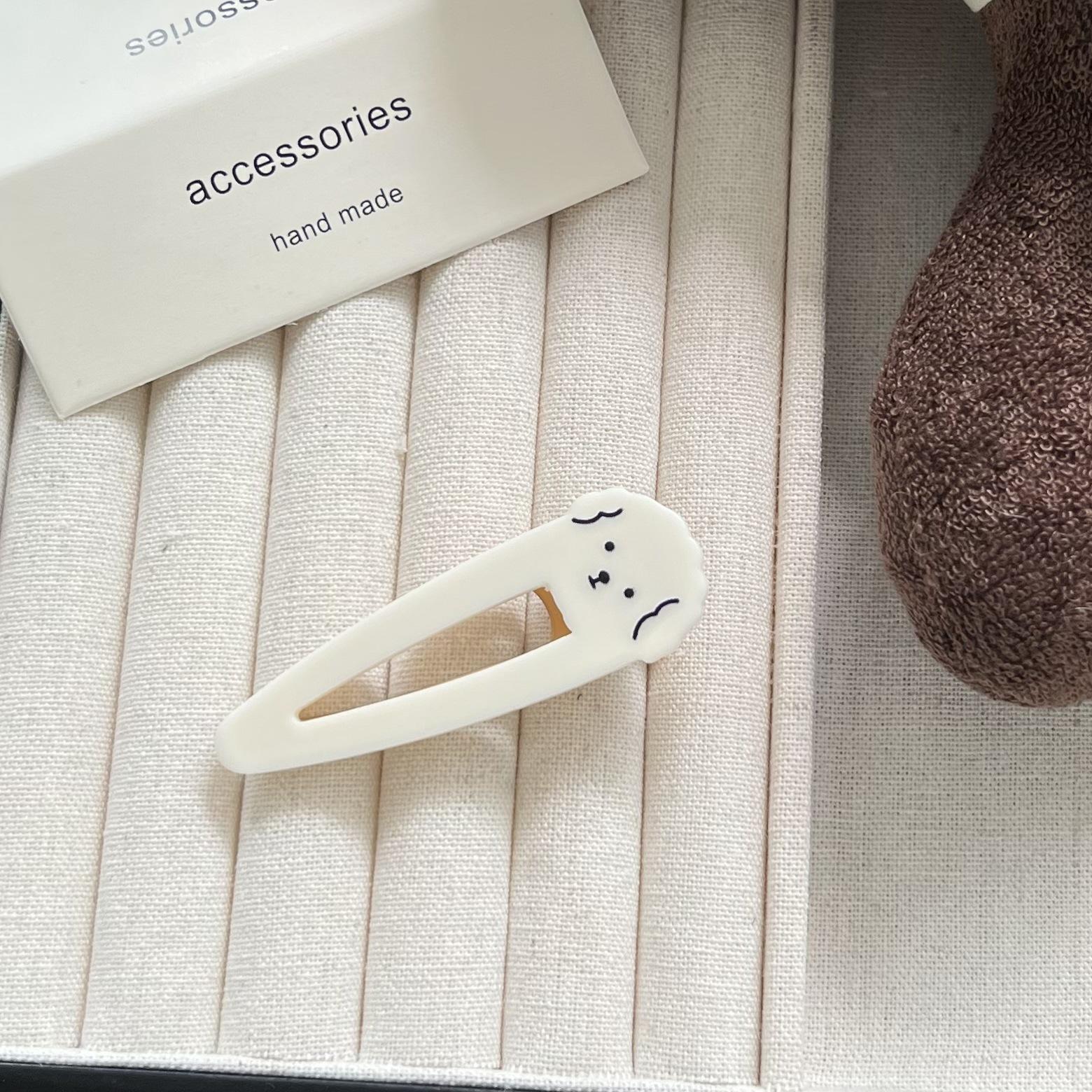 

2 шт. милая молочно-белая заколка для волос щенка для девочек, заколка для челки и выбившихся волос, мультяшный студенческий универсальный головной аксессуар