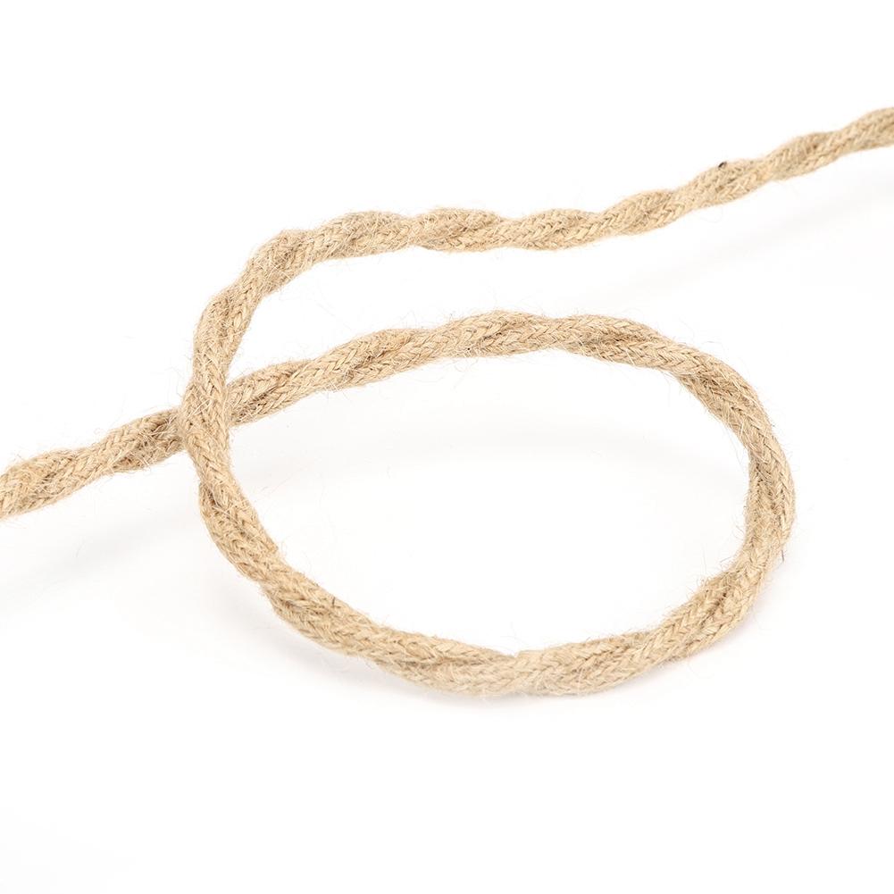 Vintage Lina Konopna Skręcona Para Przewód Elektryczny Kabel   Akcesoria do Lampy Żyrandolowej