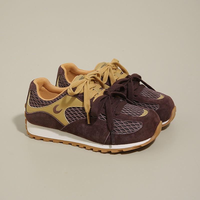 

Leather platform German training shoes women s early autumn 2025 new comfortable casual shoes retro sports little white shoes board shoes women 40 темно-коричневого