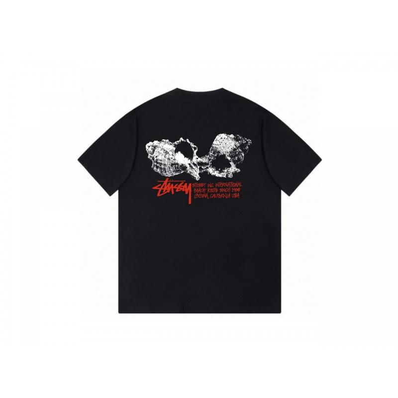 Stussy Short Sleeve T-Shirt Teens Loose Fit 270g Cotton Round Neck Casual Wear