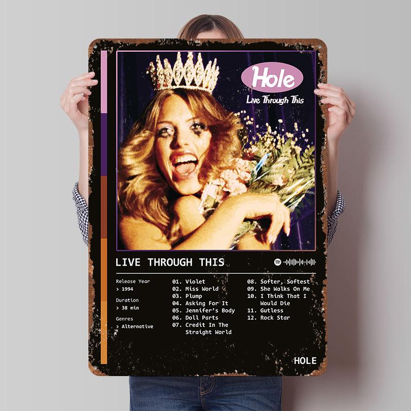 

Live Through This 1994 Album By Hole Printed Poster Customized Wall Art Retro Vintage Metal Tin Signs for Garage Decorations 7.9x11.8In(20x30cm)