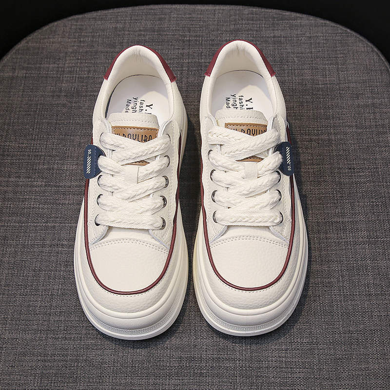 

Internet celebrity platform white shoes women 2025 new spring and autumn versatile popular ins tide student board shoes casual sports shoes 40 бордовый