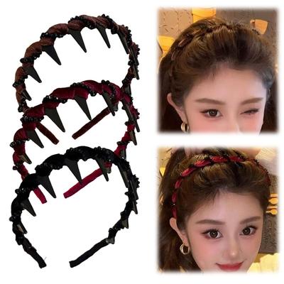 3Pcs Decorative Hair Band with 5 Hair Ties Fashion Non-slip Hairband Fashion Hair Accessories Gifts for Women Girls