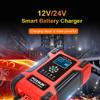 12V 24V duża moc 12A uniwersalna ładowarka samochodowa ładowarka konserwator do samochodów ciężarowych AGM Deep Cycle VRLA Pulse Repair