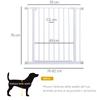 Cancello di Sicurezza Espandibile per Animali Facile Installazione con Supporti a Pressione Acciaio Resistente con Finitura Verniciata a Polvere Bianco 76x76-82cm