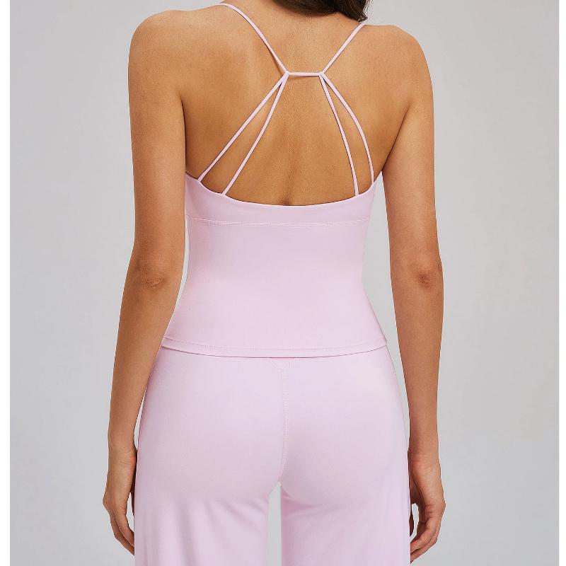 Nouveau débardeur de yoga d'été pour femmes avec dos creux et bretelles fines, débardeur tendance, sous-vêtement de sport, loisirs, course à pied