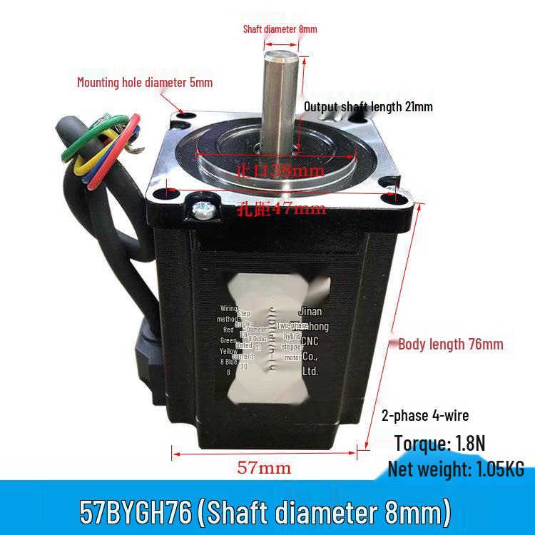 57BYGH311 Hochdrehmoment 3A Schrittmotor mit 76MM Gehäuse - Zweiphasiger Treiberkompatibel für Graviermaschinen