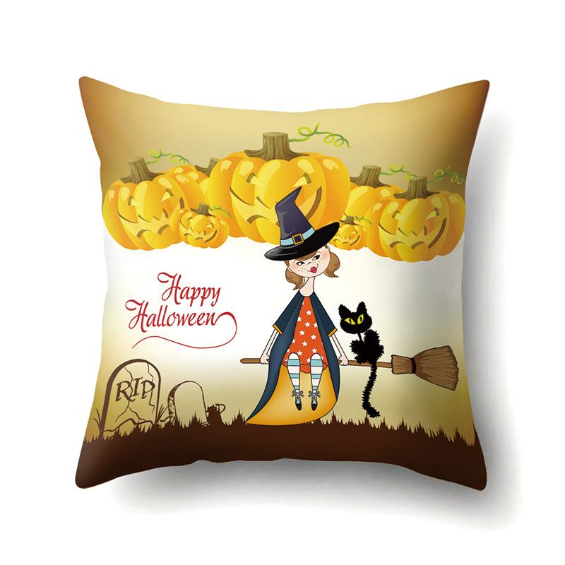 Halloween Pillowcase Car Waist Pillow Pumpkin Sofa Cushion Cover Office Home Living Room Pillowcase