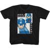 Mega Man Big And Small Rectangle Black Youth T-Shirt