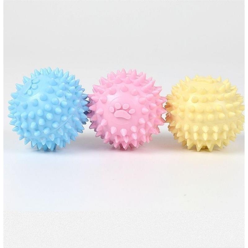 Bite Resistant Tpr Paw Print Spiky Ball Dog Molar Teeth Cleaning Chew Toy Pet Supplies
