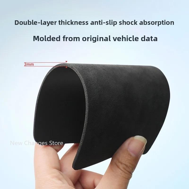 For Avatr 12 2023-2026 Black Alcantara Suede Wireless Charging Pad Interior Decoration Anti Slip Mat Car Accessories