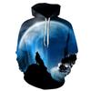 Cool Space Galaxy Wolf Hoodie Hoodies Men Bright Wolf Fashion Handsome Wolf Hoddies Spring Autumn Pullovers Sweatshirts Sweat