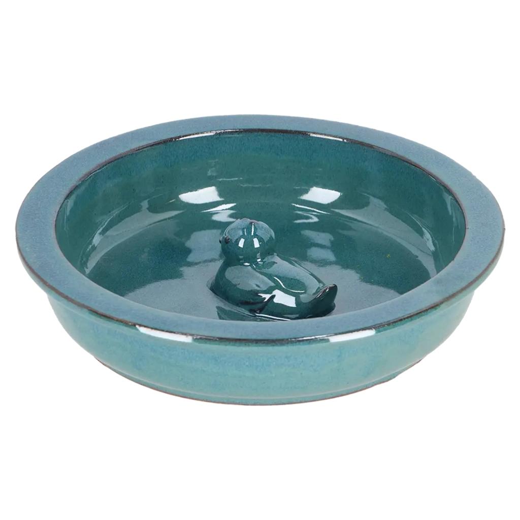 Ceramic Bird Waterer with a Duck