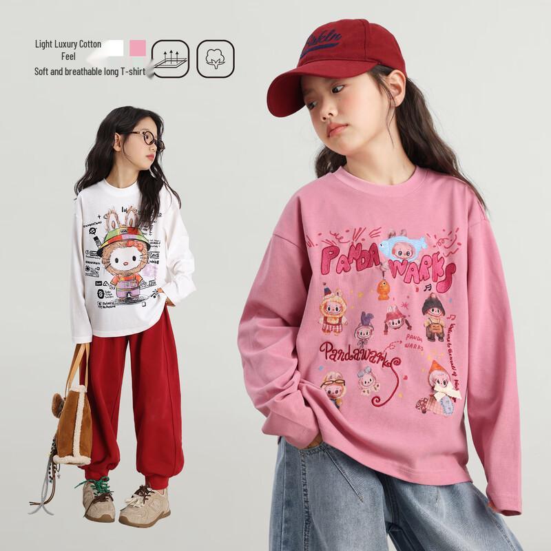 LUSON Girls' Cartoon Long-Sleeve T-Shirt