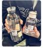 Double-Lid High Borosilicate Glass Travel Cup with Leather Sleeve