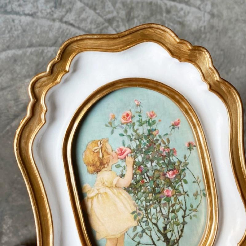 WTEMPO Simple Circular Photo Frame Home Decoration Ornament Photo Frame DIY Picture Frame Living Room Decoration Resin Handicraft Ornament
