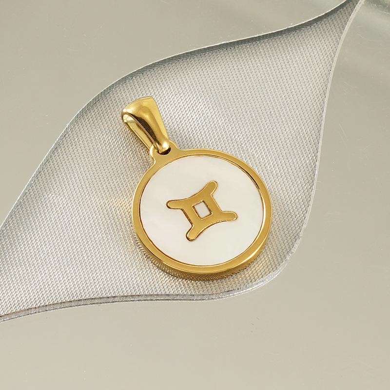 New 18K white shell constellation titanium steel pendant French temperament versatile commuter necklace