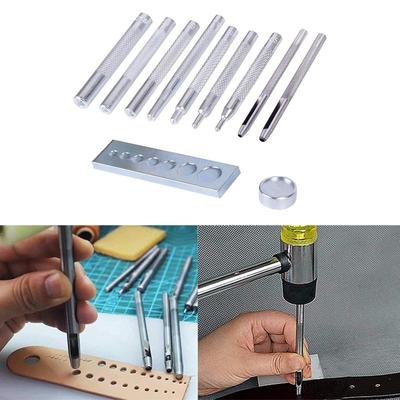 Druckknopf-Befestigungswerkzeug-Kits mit Hohlochstanzwerkzeugen für Handnähen, Lederhandwerk und Kleiderreparatur