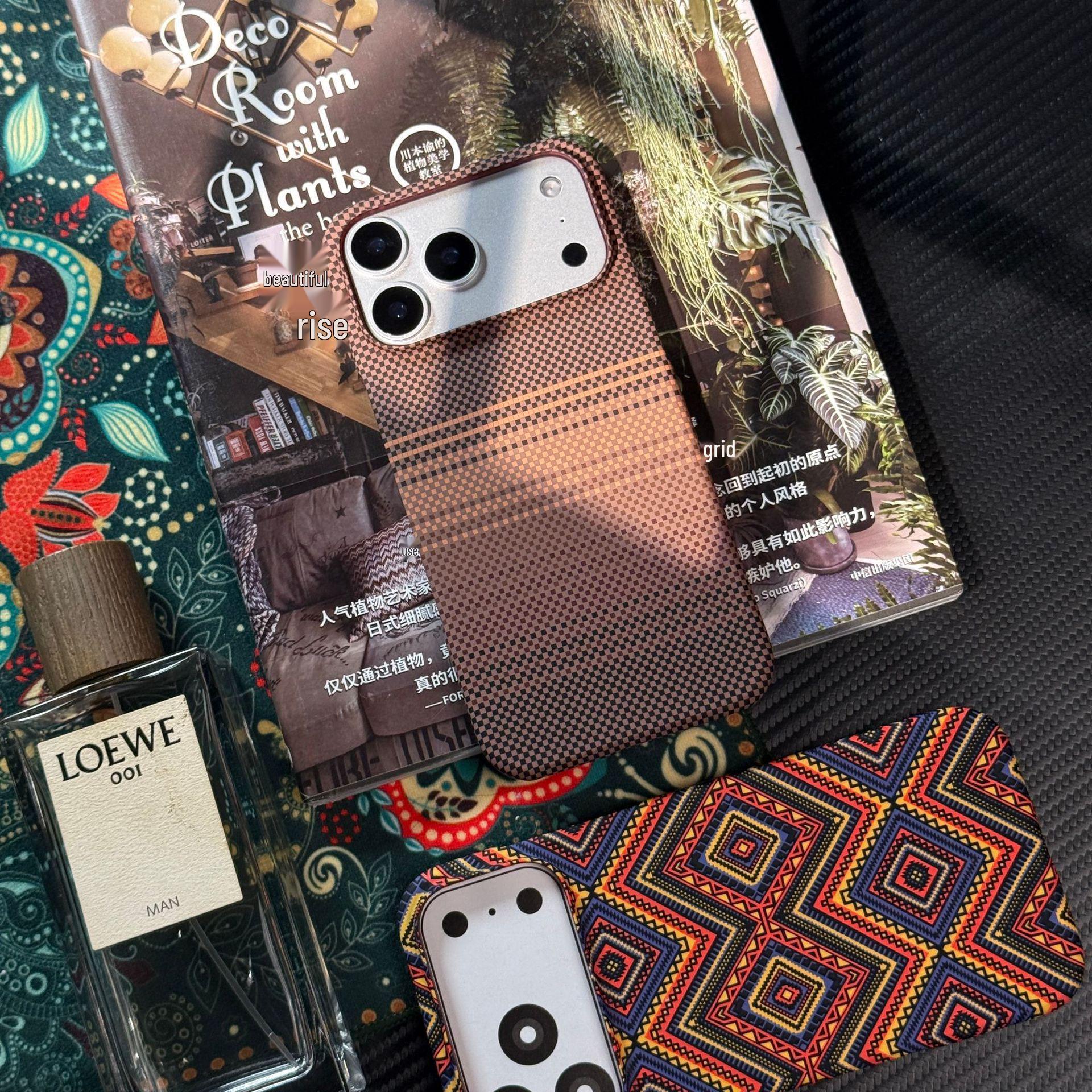 

Kevlar Texture Magnetic iPhone 17 Case - Skin-Feel Protective Half-Cover for Apple 16 Pro Max iPhone 13 ProMax