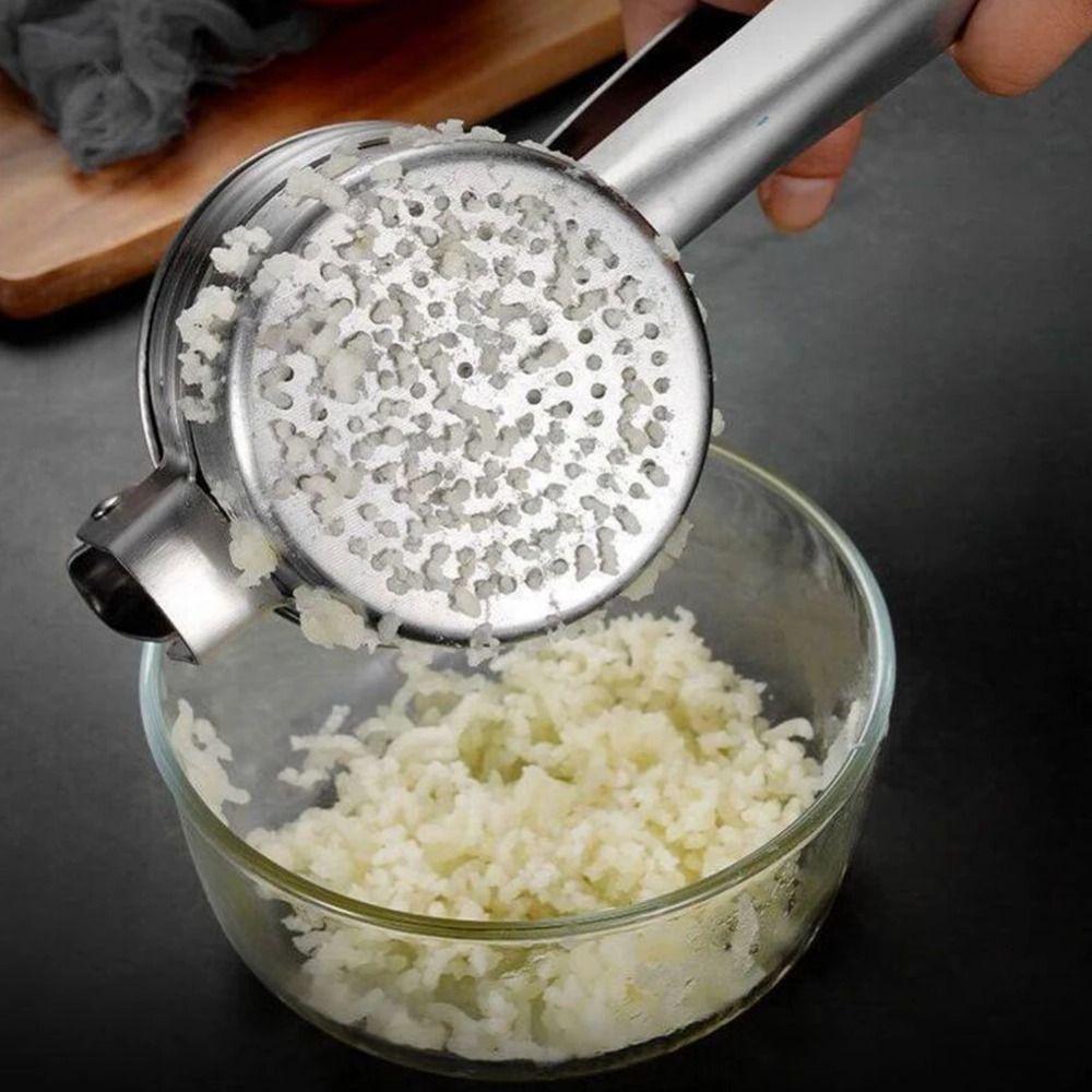 Stainless Steel Manual Stuffing Squeezer Bottom Hole Potato Masher Vegetable Dehydrator  Household