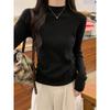 Autumn Stand-up Collar Soft Knitted Long-Sleeve Women's Sweater - Korean Style Simple Top