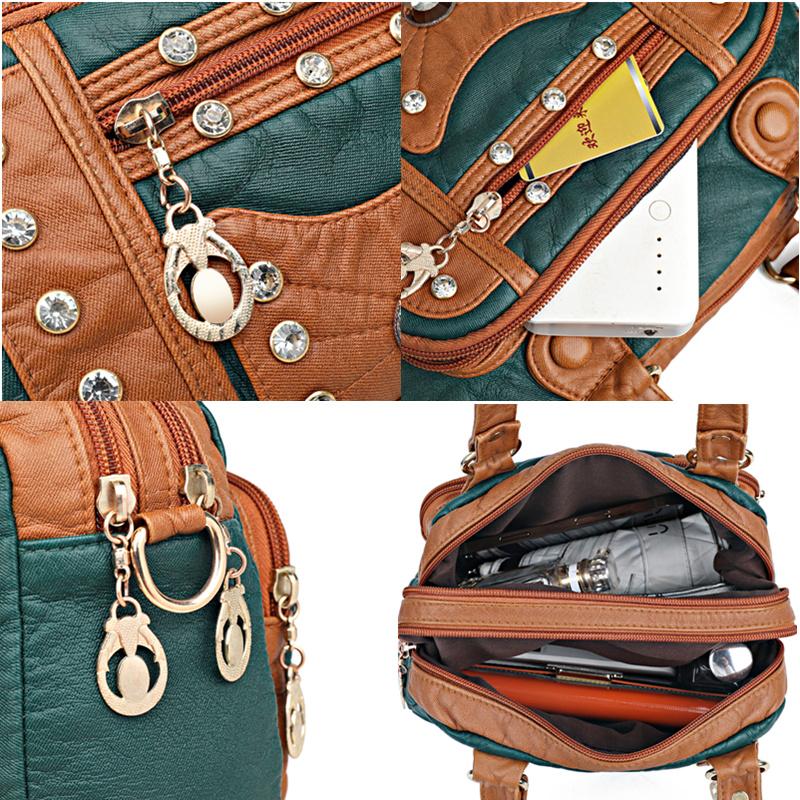 Hochwertiges Weichleder Mehrere Taschen Damenhandtaschen Luxuriöse Kleine Damen Schulter-Umhängetaschen