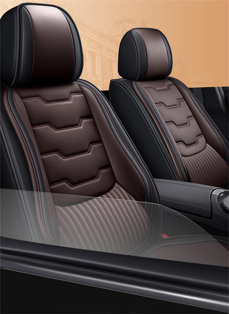 6D Stereo PU Leather Car Cushion Seat Covers Car-styling Full Surrounded Front+rear Cushion 5-Seats For all Seasons...