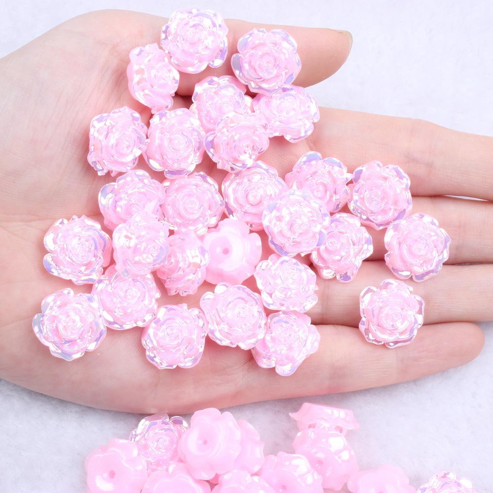 Solid Color Resin Rose Pearl Stickers for DIY Phone & Jewelry Accessories