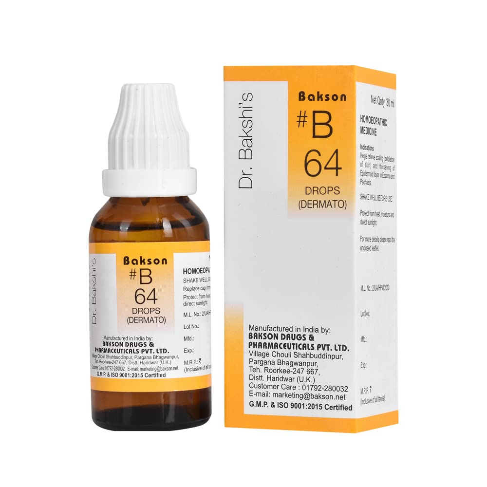 

Dr. Bakshi s Bakson s B64 Dermato Drops 30 ml Natural Homeopathic Skin Care Solution