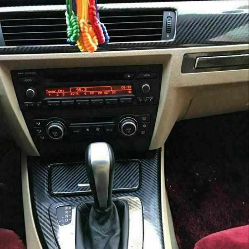 Pro Bmw E90 E92 E93 2005-2012 Lhd 5D Interiér vozu Obal s vzhledem karbonových vláken Ozdobná lišta