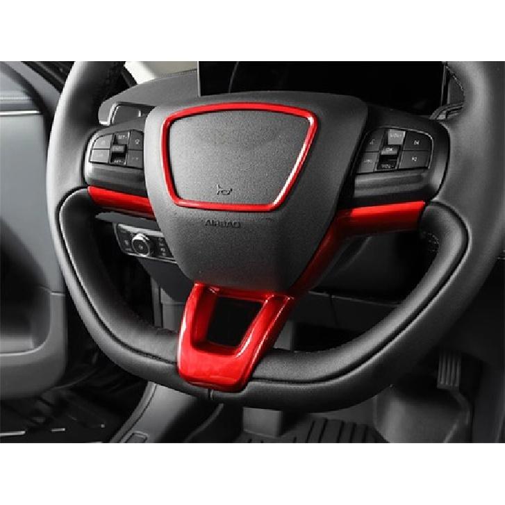 Car Steering Wheel Horn Button Panel Trim For Ford Mach-E - Bright Red