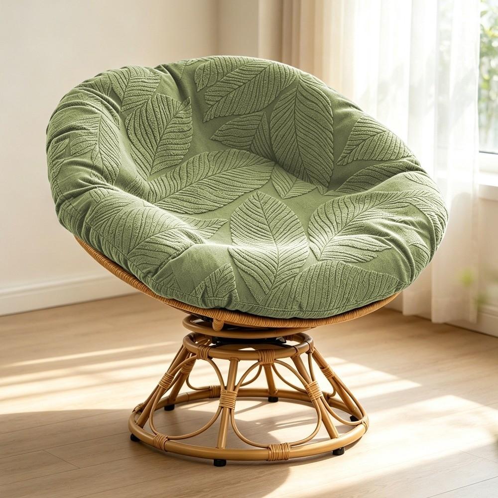 Stretch Jacquard Round Saucer Chair Slipcover Rattan Chair Cover Indoor Decoration