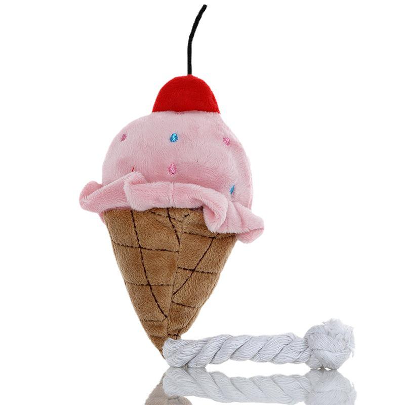 Giocattolo Morbido Sonoro per Animali Domestici - Burger e Coscia di Pollo da Masticare per Cani