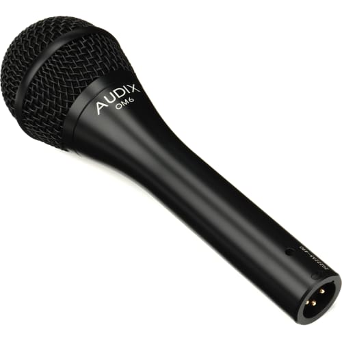 AUDIX OM6 Handheld Dynamic Microphone, Super Cardioid, Black, for Vocals, Live Performances, and Studio Recording