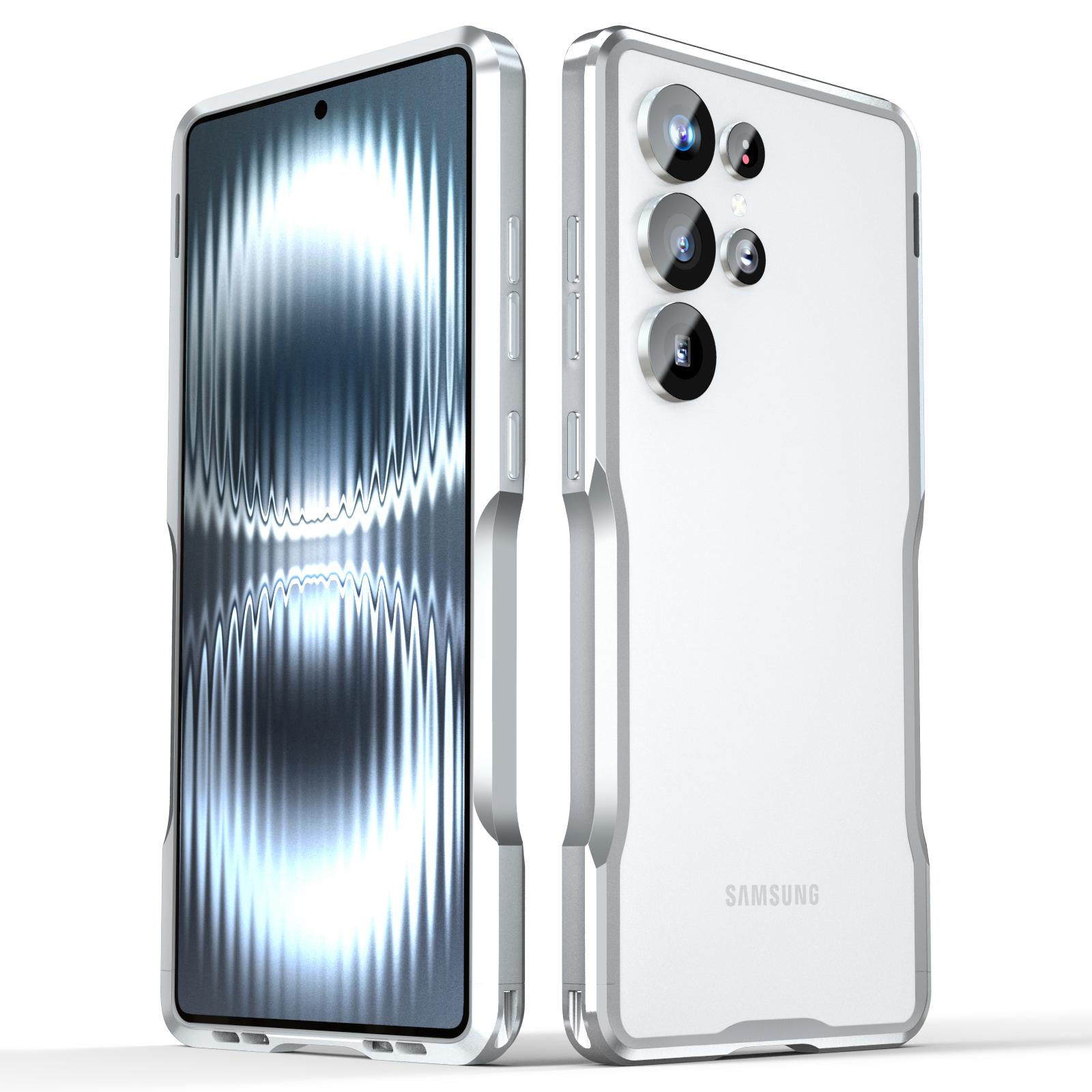 

LUPHIE Чехол для Samsung Galaxy S25 Ultra Металлическая рамка-бампер Противоударная крышка для телефона Silver