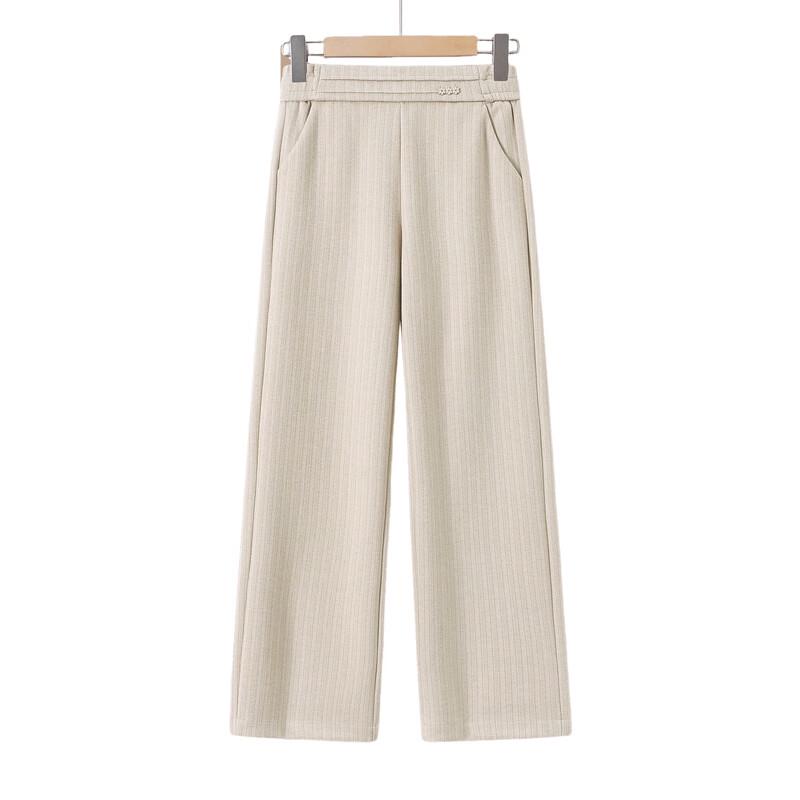 Mid-Aged Women's Elastic Straight-Leg Fall Casual Pants