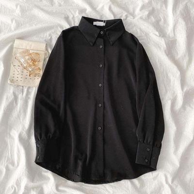 Chiffon Shirt Women Classic Retro Korean Office Lady Elegant Oversized Casual Tops