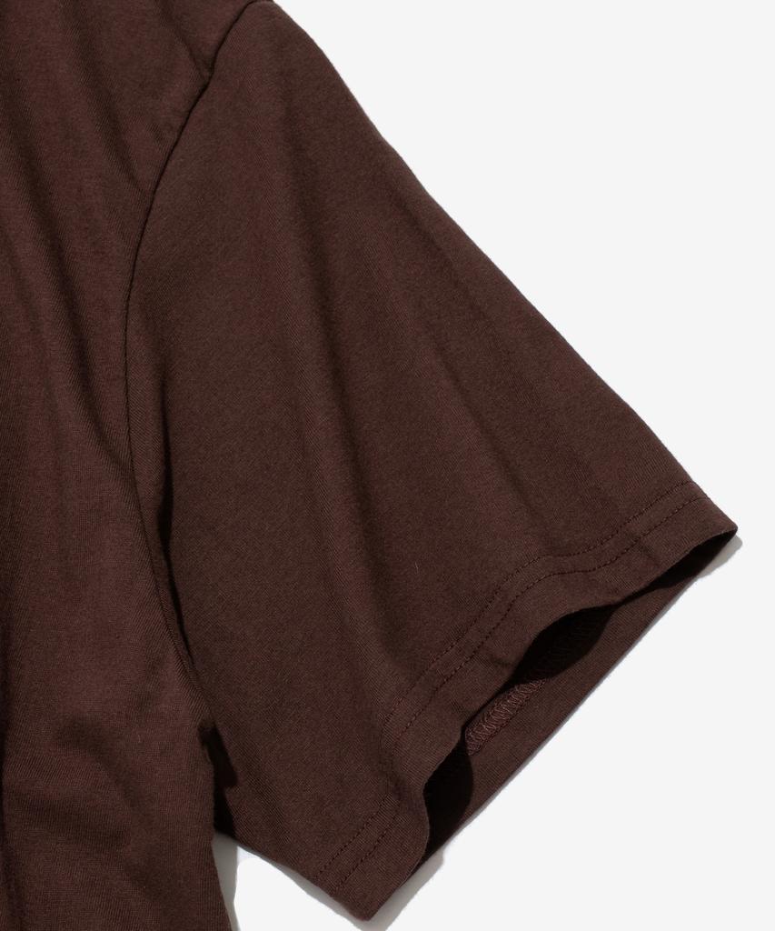 Wogseuaenko Layered Washed Short Sleeve T-Shirt (Brown)