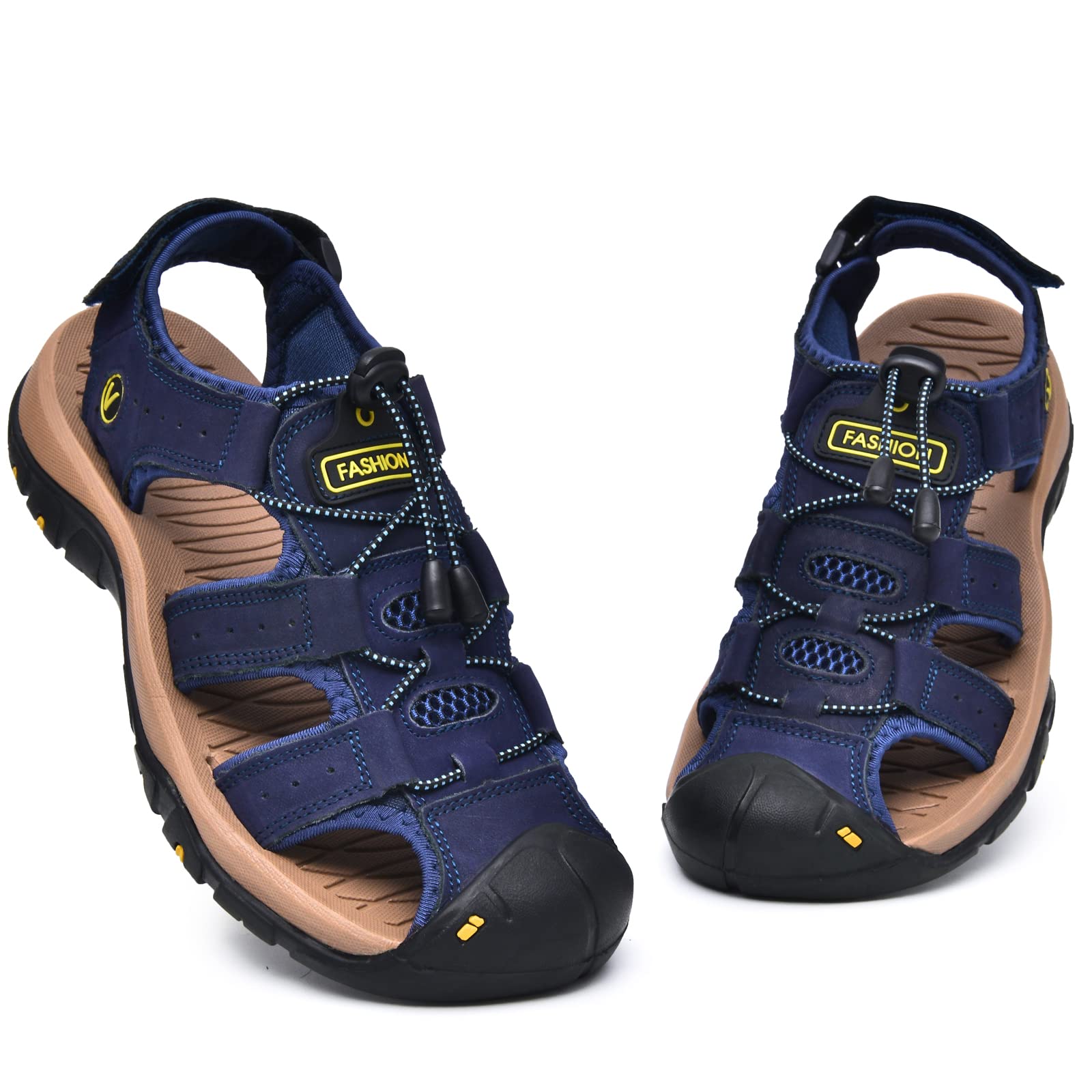 

FFIBU Sports Outdoor Натуральный размер Мужские сандалии, Сандалии, Стильные, Дышащие, Прочные, Кожаные, Синие, 26.5см