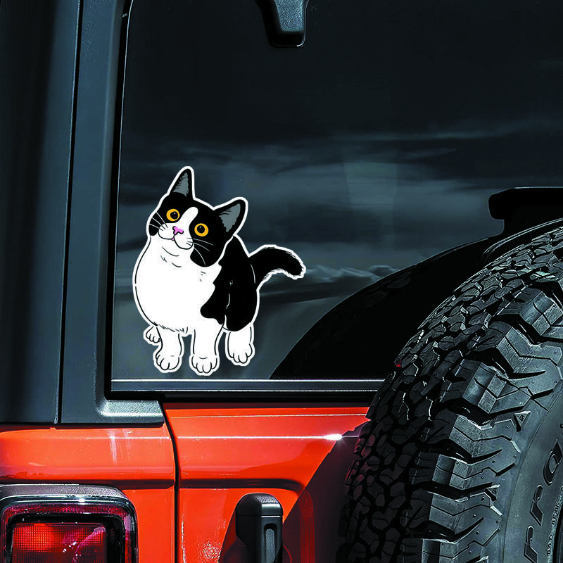DS38#12.5x15cm Cute Cartoon Cat Car Stickers Waterproof Vinyl Decal For Truck Motorcycle Scooter Decals Auto Accessories