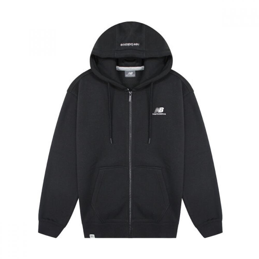New Balance Basic Fleece Hooded Zip Up Jacket Black