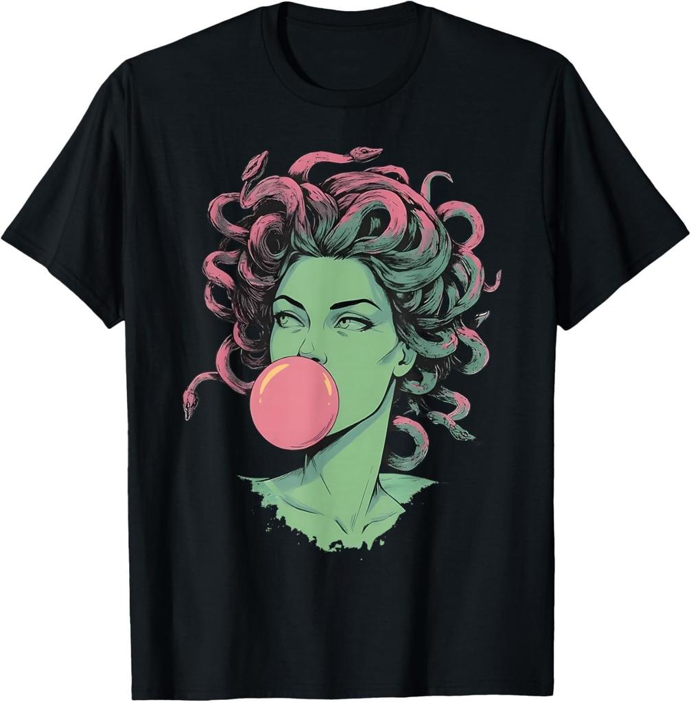 Medusa Gomma da Masticare Mitologica Serpente Capelli Dea Femminista Maglietta Uomo Donna Magliette Top Maglietta Unisex Uomo Donna Magliette Top