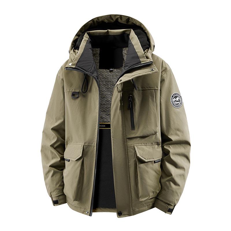 2025 Men's Hooded Cotton Jacket - Autumn Winter Workwear, Casual Outdoor Warm Coat 99668