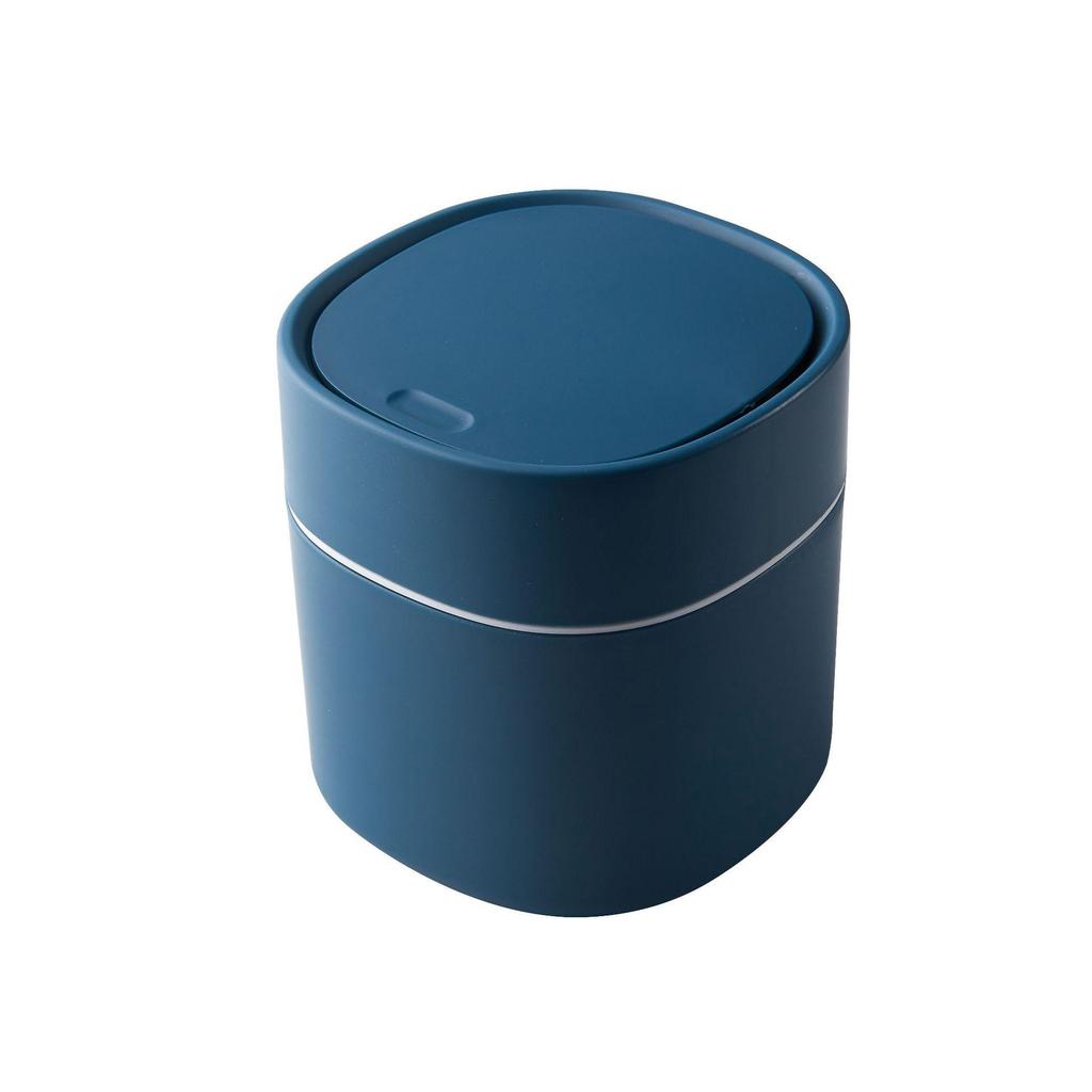 Compact Flip-Top Desktop Trash Can with Lid for Home or Office