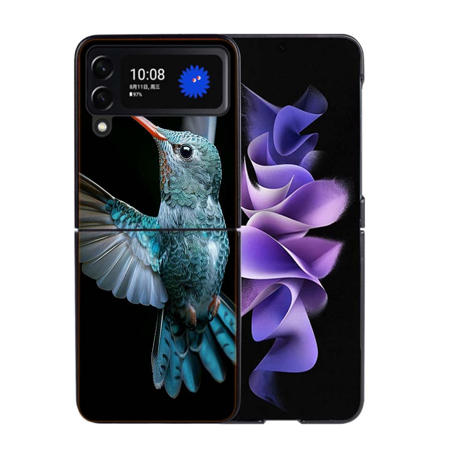 The Spirit of Hummingbirds Phone Case For Samsung Z Flip 7 6 5G Galaxy Z Flip4 Z Flip5 Z Flip3 Coque Black Hard PC Shell Protect