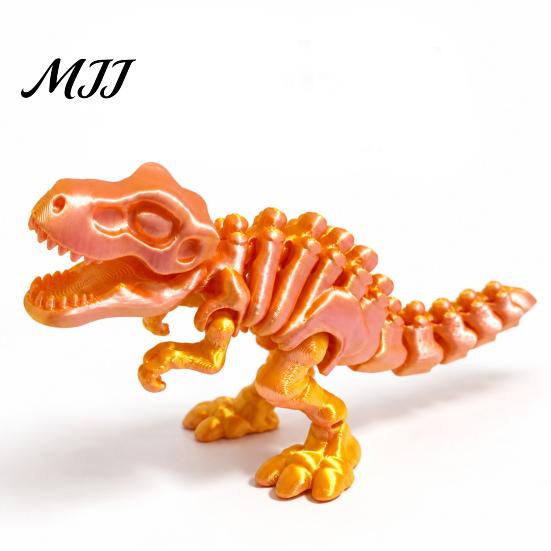 Tyrannosaurus Rex Skeleton Model Articulated Figurine, 3D Printed T-Rex with Poseable Dinosaur Action Figure Movable Joints, Dino Educational Toy for